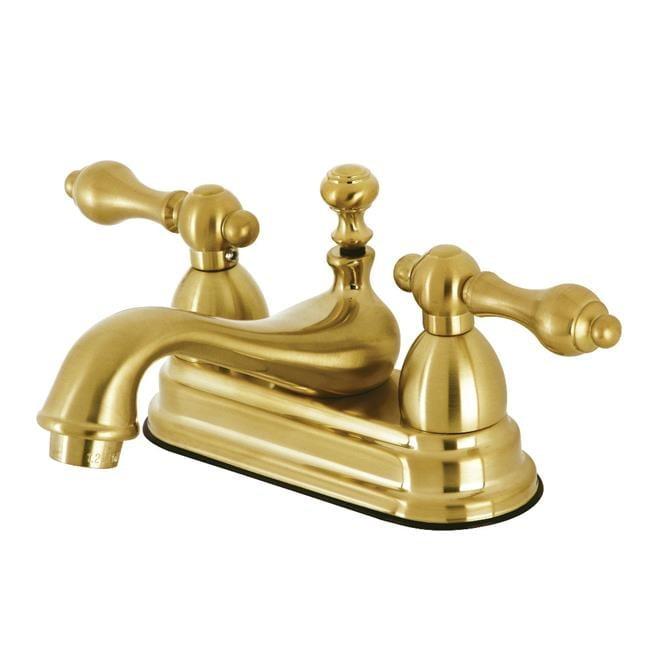 Brushed Brass Double Handle Centerset Bathroom Faucet