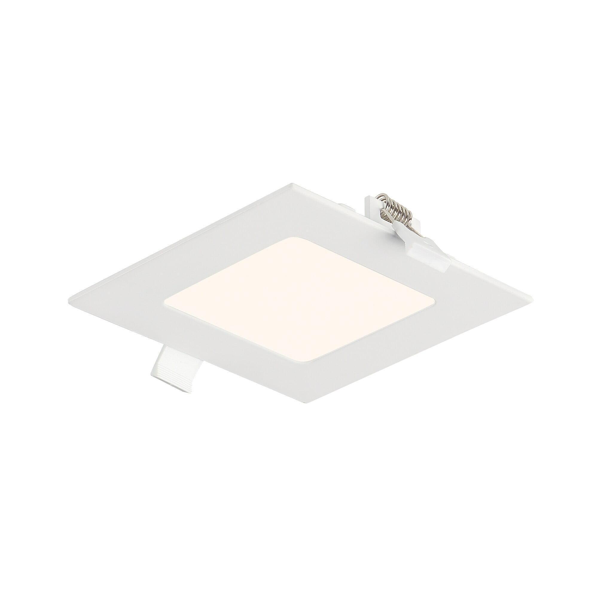 4 in Square 550 Lumens Selectable CCT Integrated LED Canless Slim Panel Light, EV457SWK50WH
