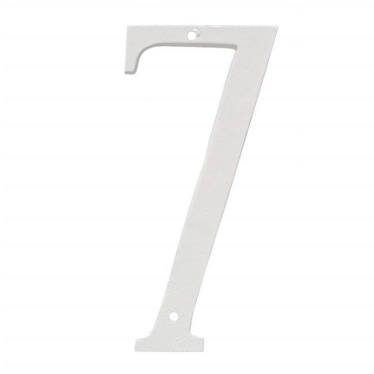 White 4-Inch Cast Aluminum House Number 7