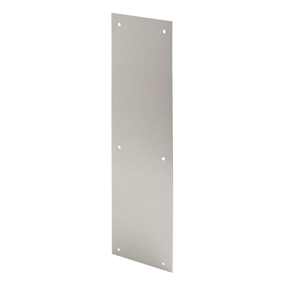 Prime-Line Door Push Plate, 4 in. x 16 in., Stainless (Single Pack)