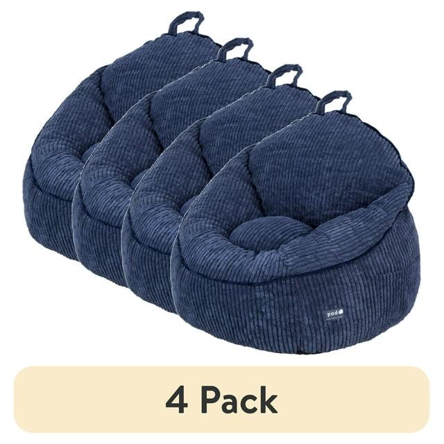 Room Revival Compressed Foam Bean Bag Chair for Kids, Navy Blue