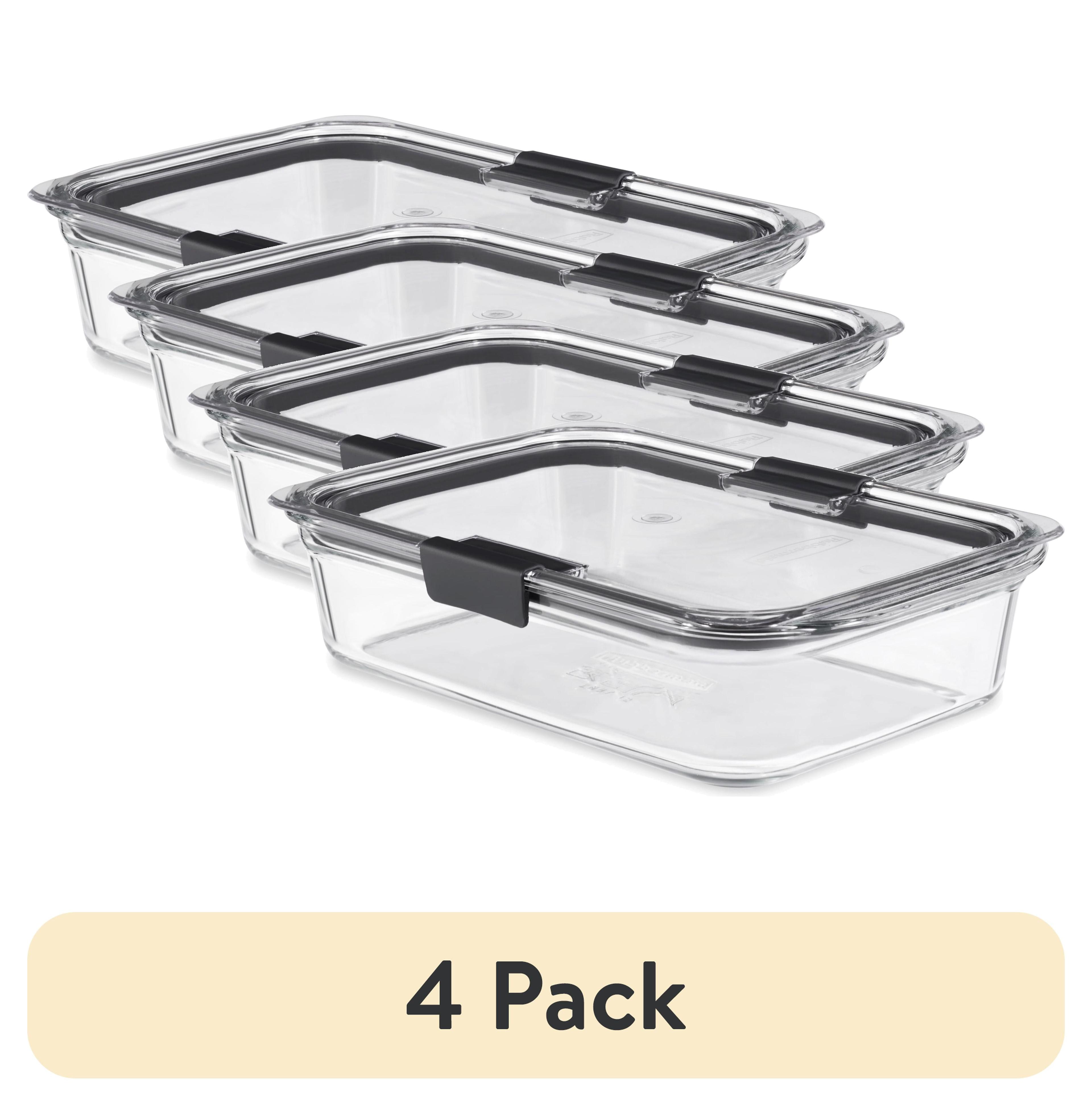 Rubbermaid Brilliance Glass Variety Set of 4 Food Storage Containers with Latching Lids