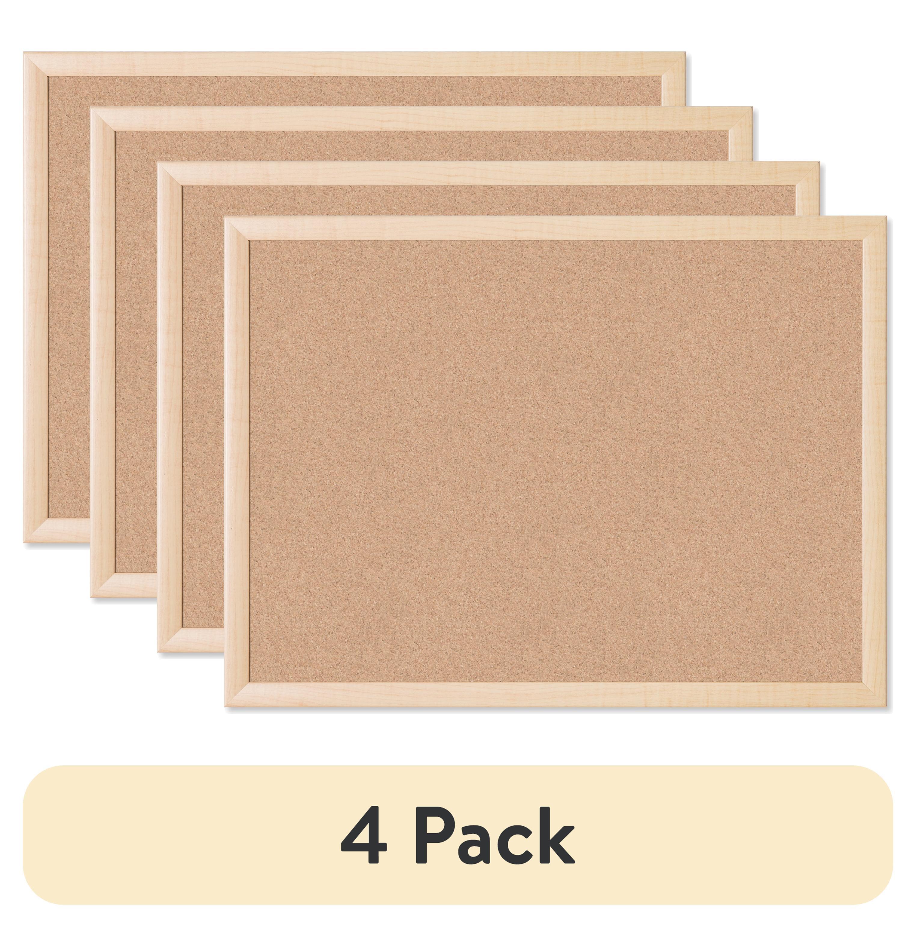 U Brands 17 x 23 in. Cork Bulletin Board, Natural Maple Wood-Style Frame