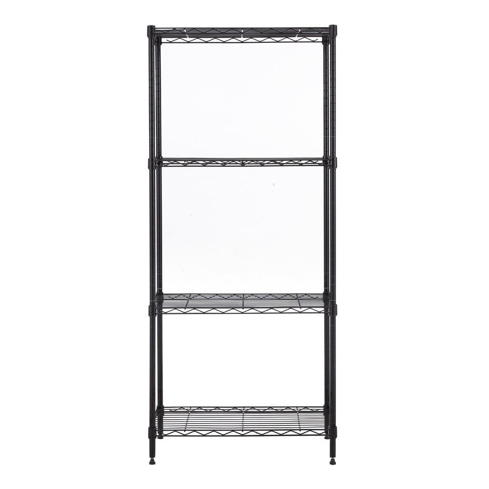 Black Steel Heavy Duty 4-Tier Adjustable Shelving Unit