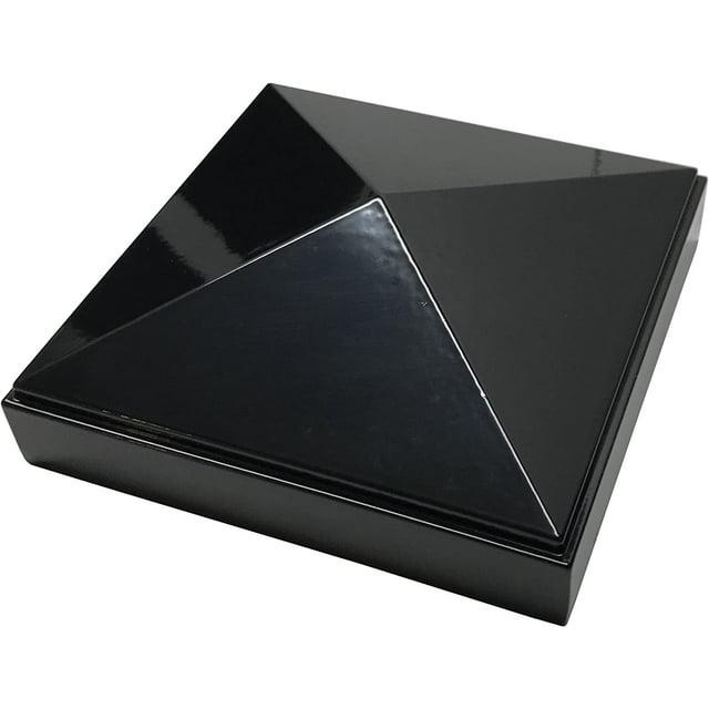 Tapa de Poste Piramidal de Aluminio de 4" x 4" para Postes de Metal - Ajuste a Presión - Negro