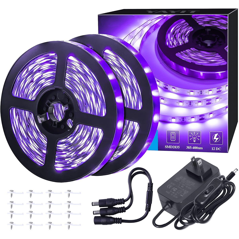 40 Foot Led Black Light Strip Kit, 720 Units Led, 12V Flexible Blacklight Fixtures, Non-Waterproof