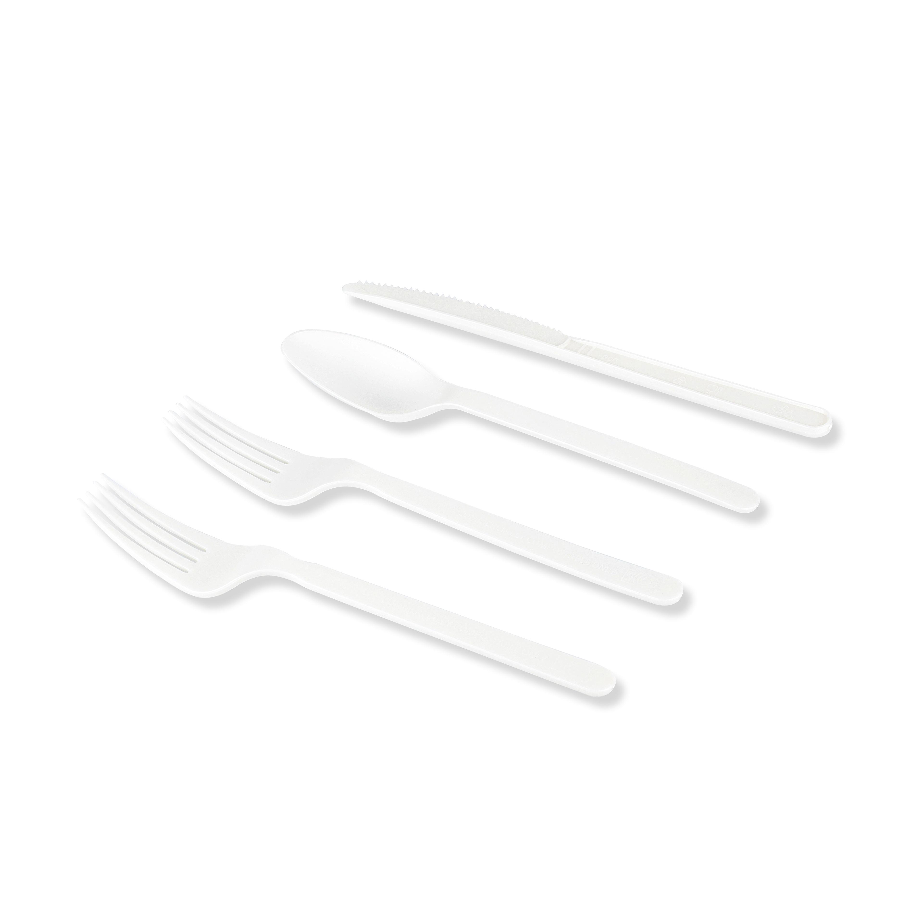 Natural White 40 Piece Plant-Based Plastic Cutlery Set