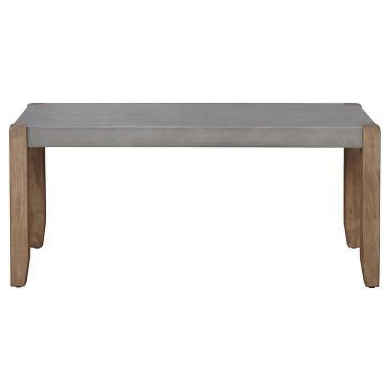 Newport 40" Faux Concrete and Wood Rustic Bench