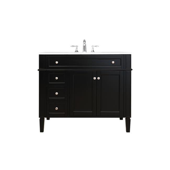 Rukie 40" Free-Standing Single Bathroom Vanity Set with Marble Vanity Top