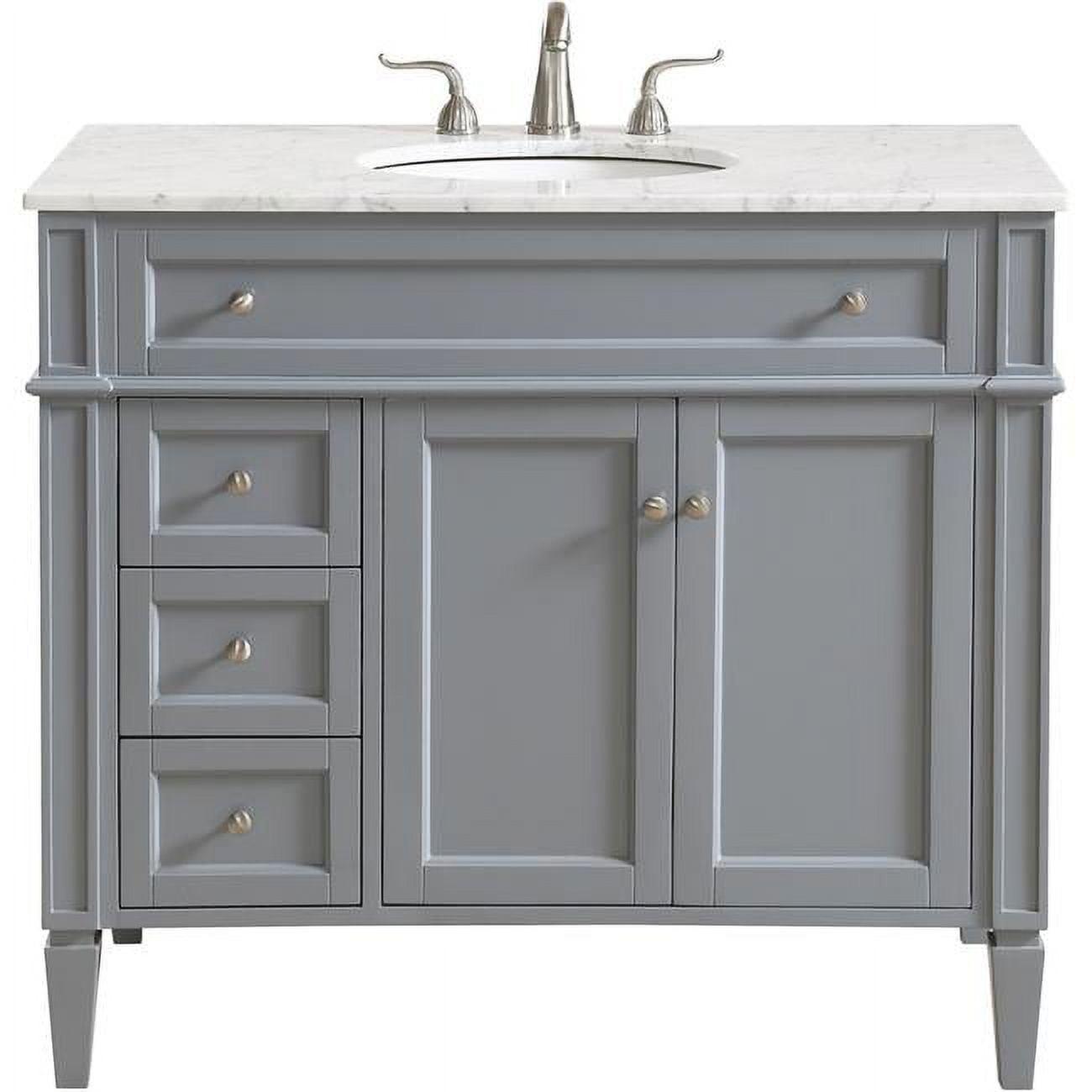 Park Avenue Classic Grey 40" Marble Top Single Vanity Set