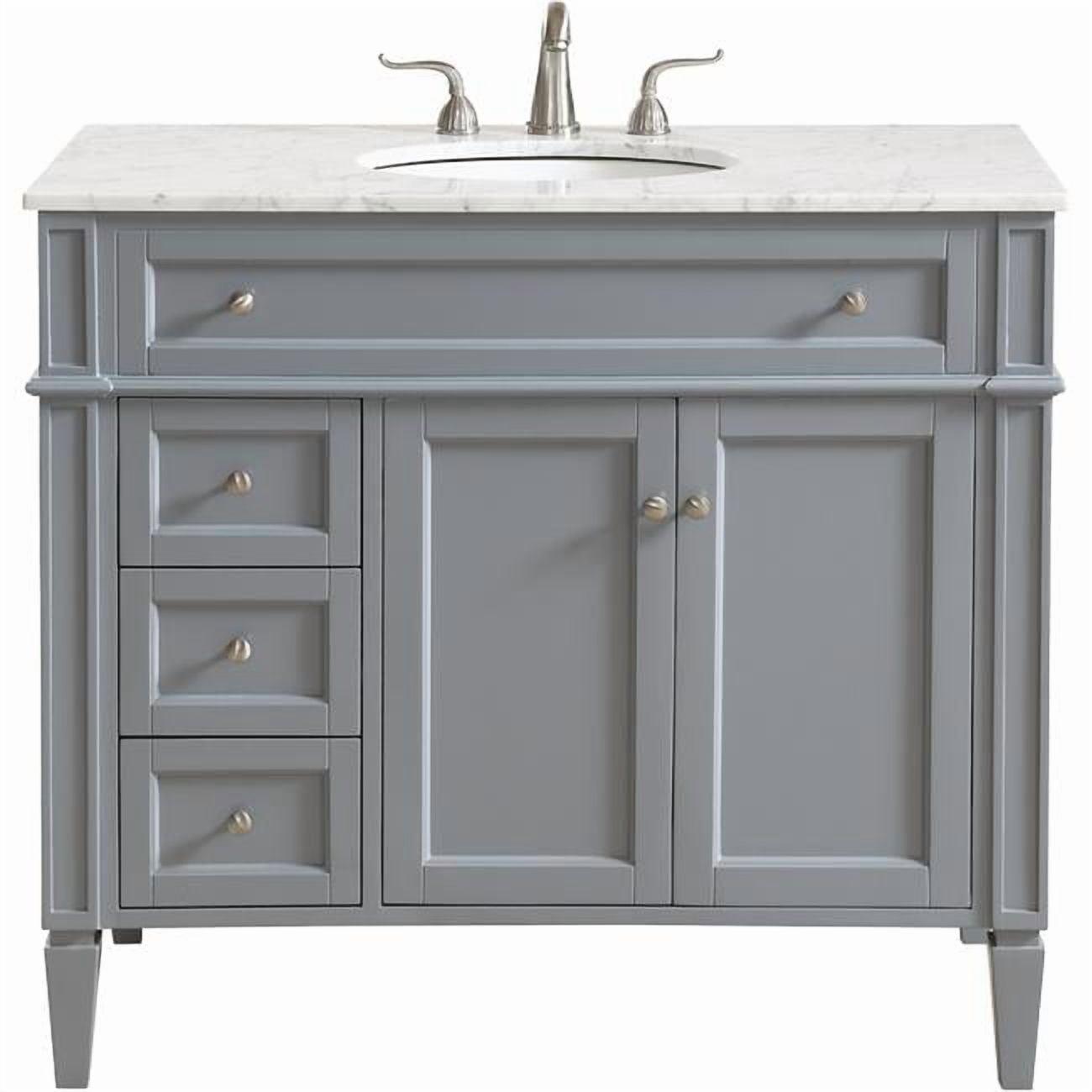 Rivers 40" Free-Standing Single Bathroom Vanity Set with Marble Vanity Top