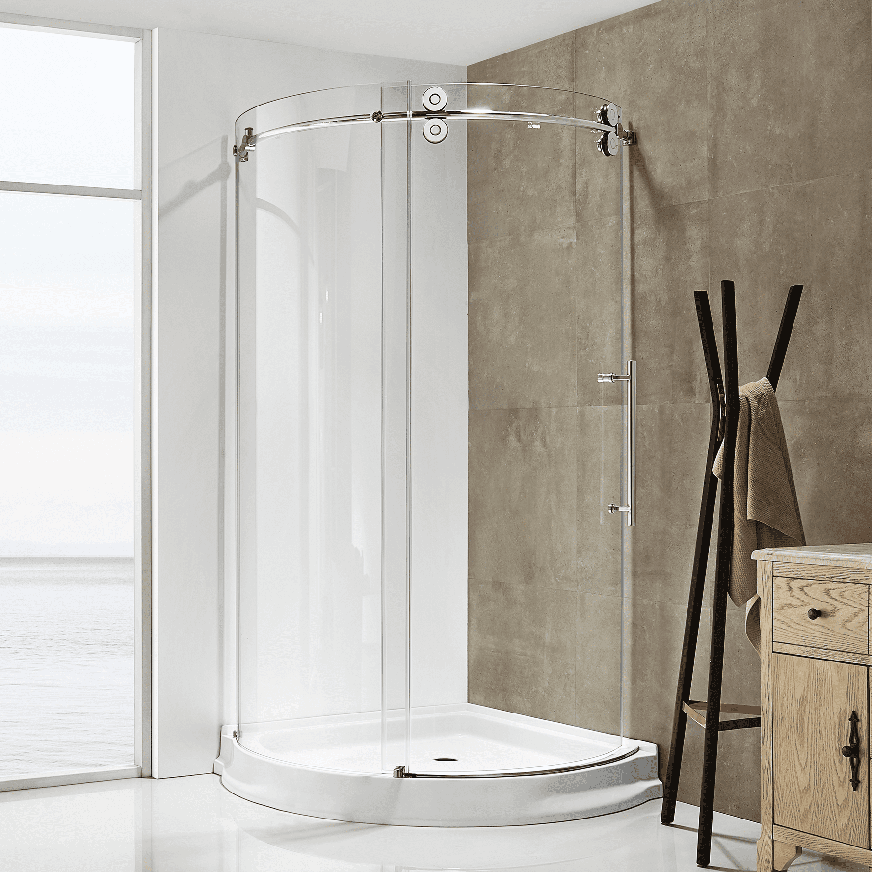 40" W x 79'' H Single Sliding Frameless Shower Door with Clear Glass