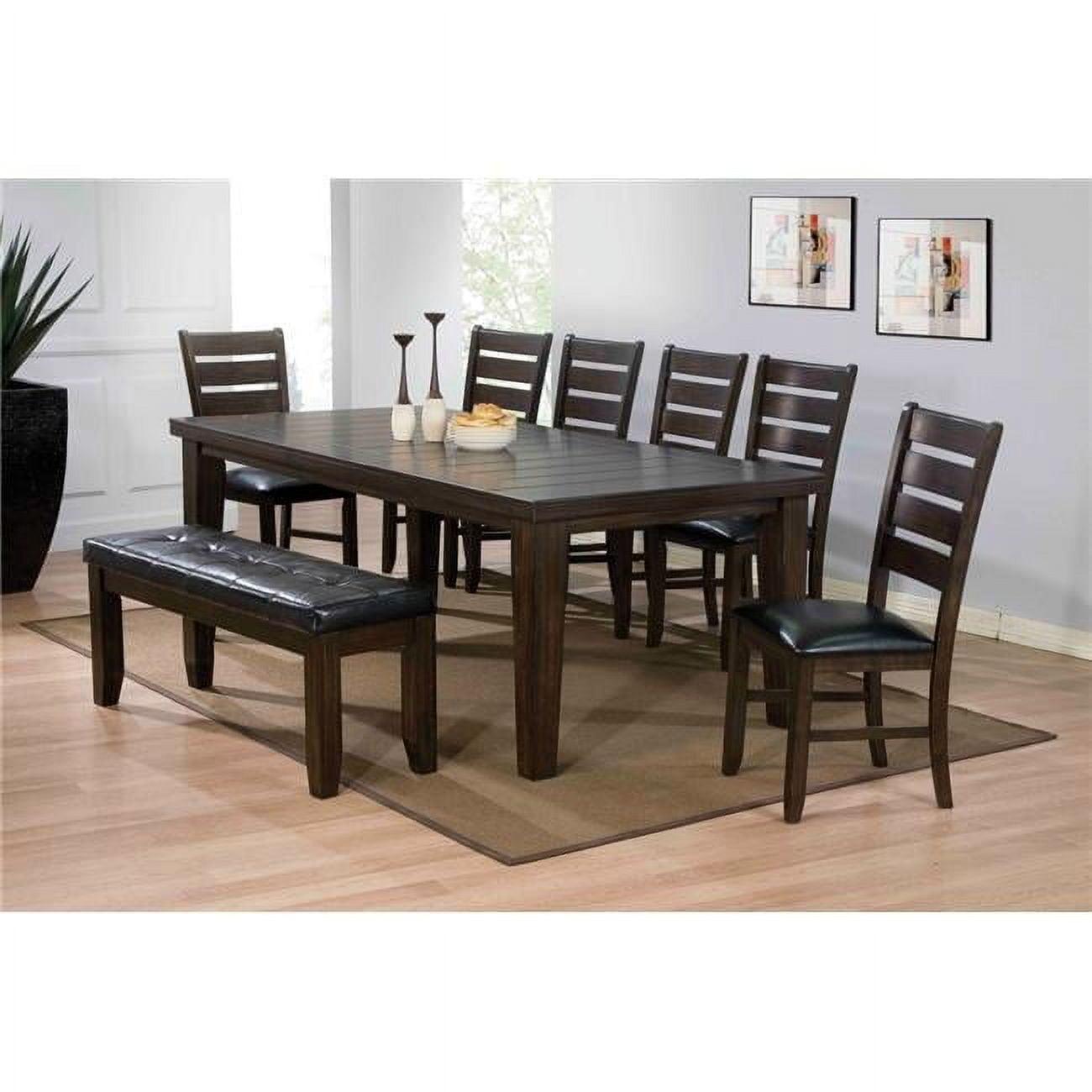 23" Urbana Dining Chair Black PU and Espresso - Acme Furniture: Set of 2, Armless, Linen Upholstery