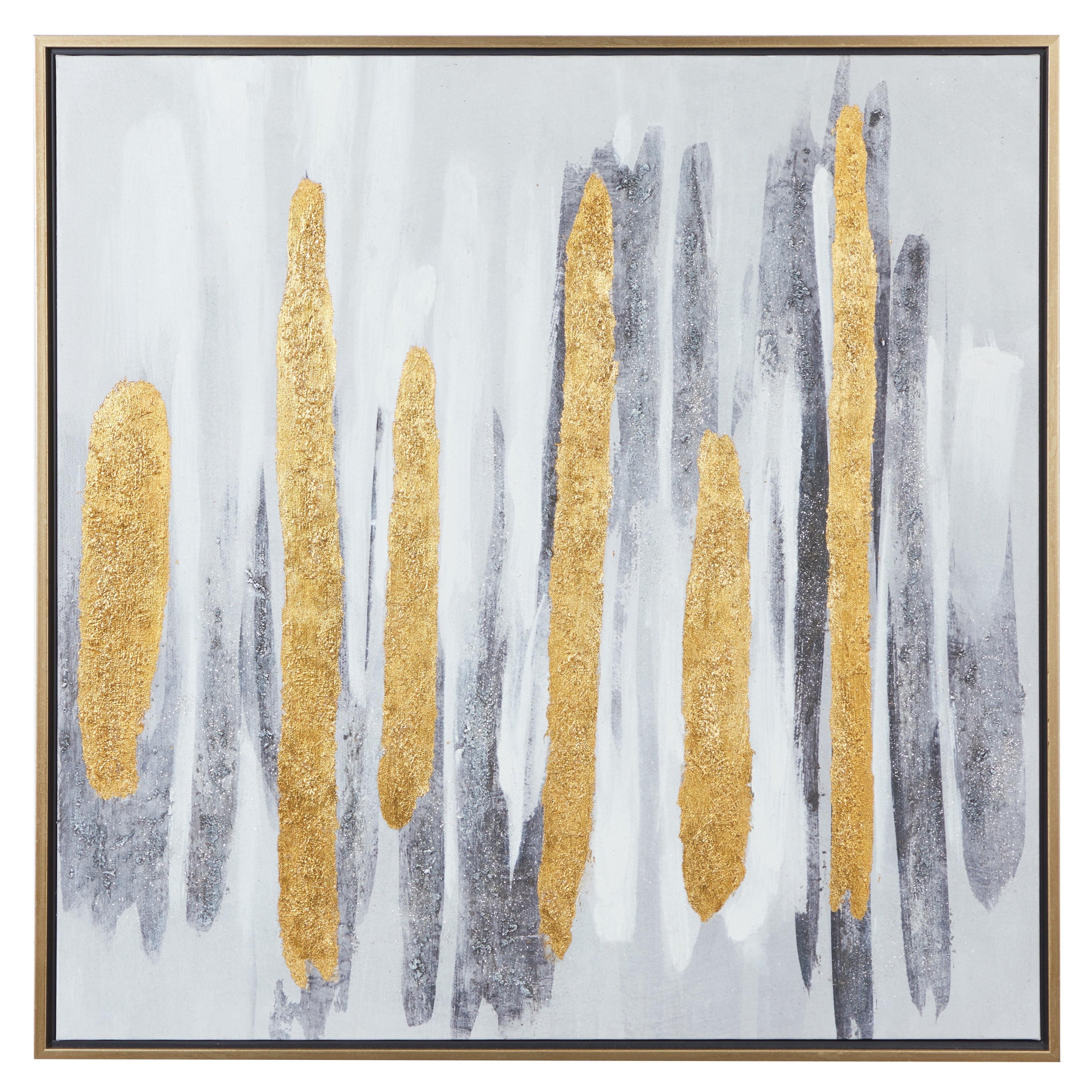 40" x 40" Abstract Framed Wall Art with Gold Frame, by CosmoLiving by Cosmopolitan