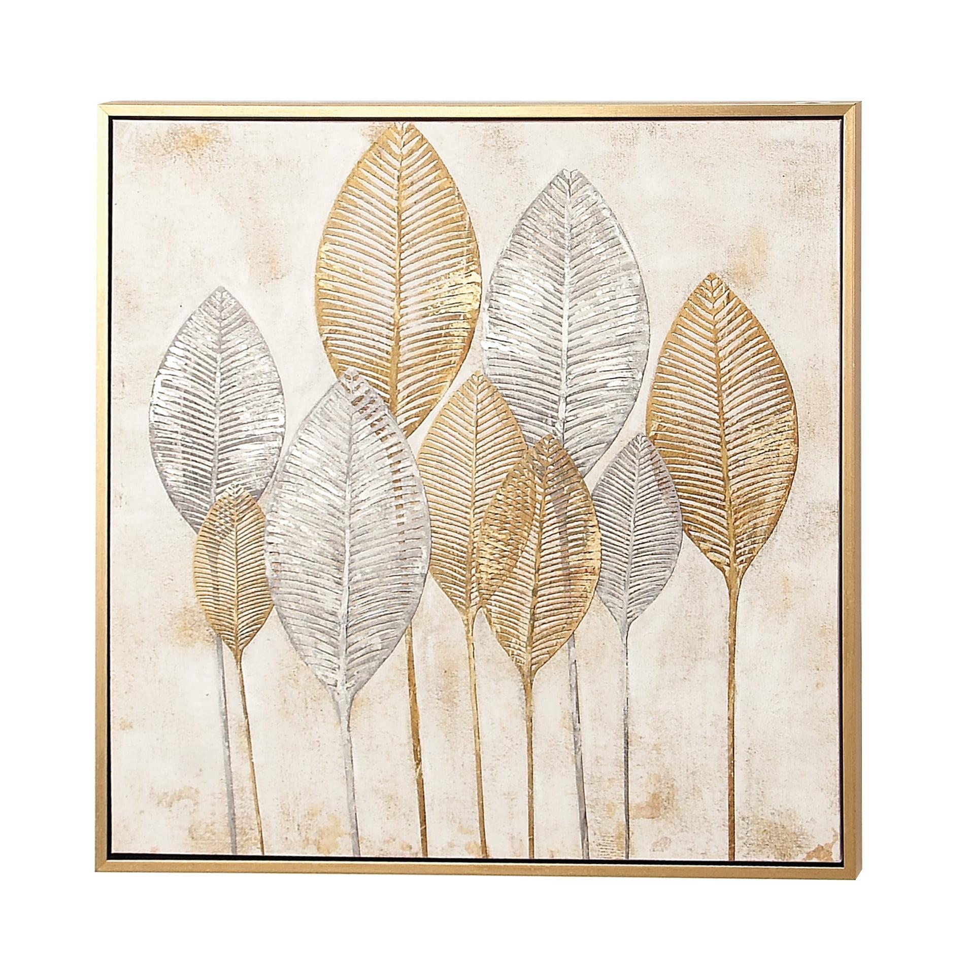 Hollywood Glam Gold Trim Botanic-Inspired Canvas Print