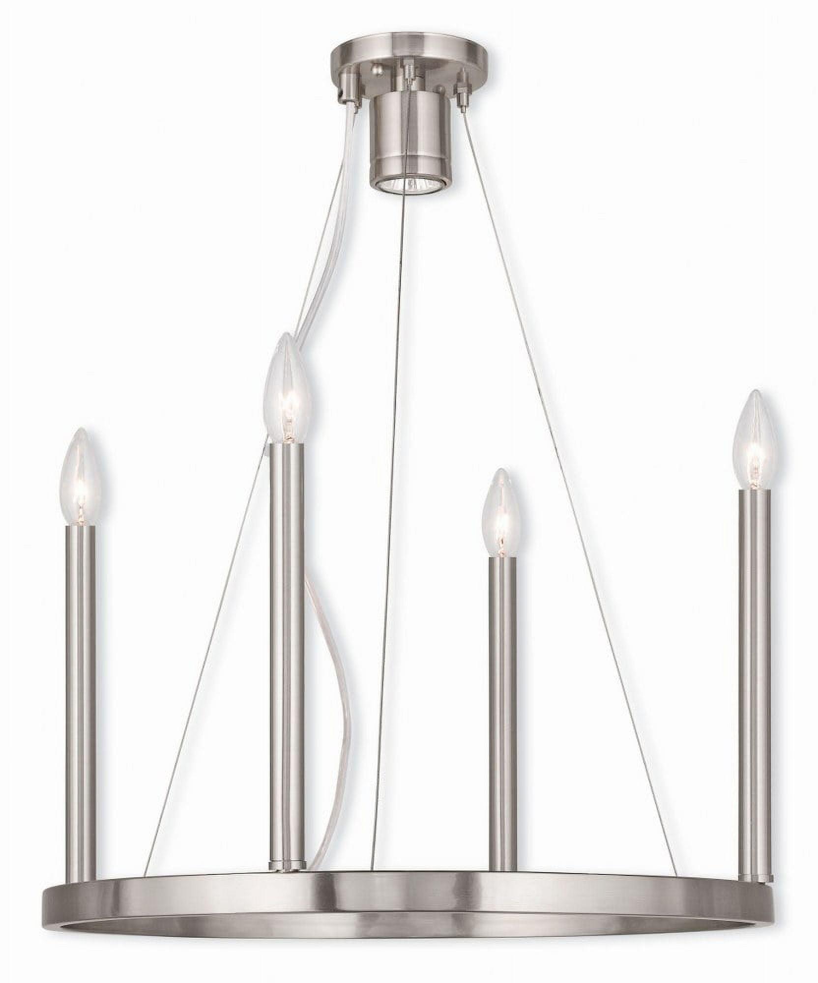 Livex Lighting Alpine 4 - Light Chandelier in  Brushed Nickel