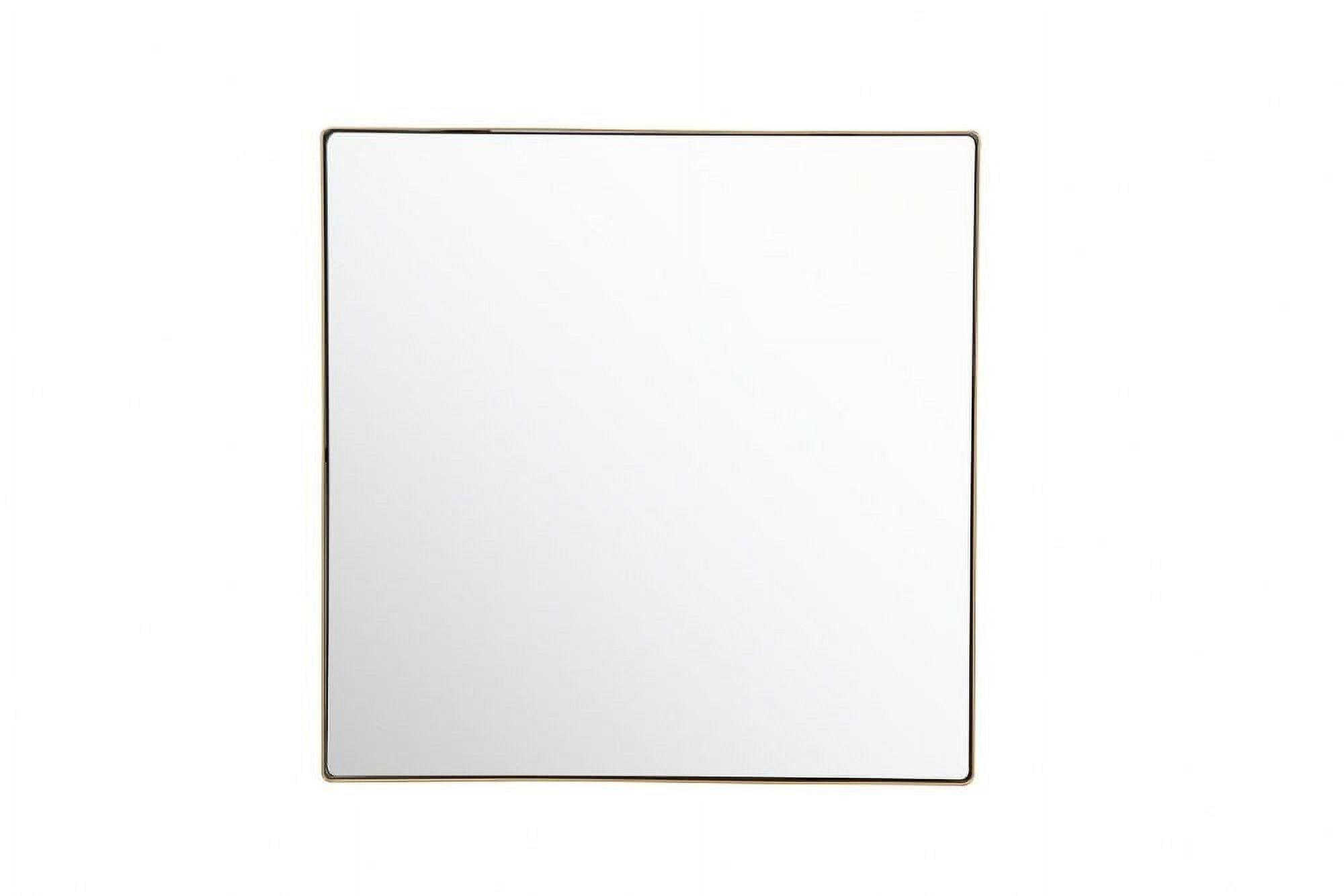 Elegant Gold Finish 30x30 Inch Rounded Square Wood Wall Mirror