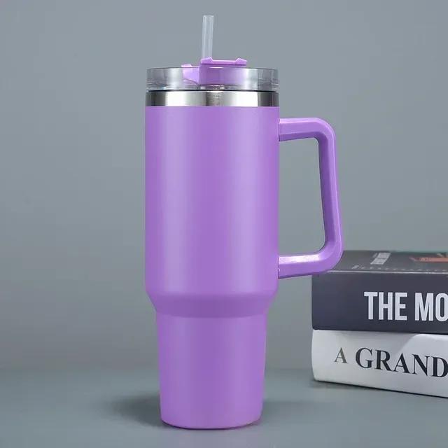 40oz Light Purple Stainless Steel Tumbler with Handle