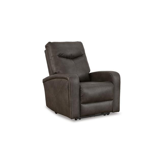 41 in. Aji Chair Power Recliner with Adjustable Headrest, Quarry Gray