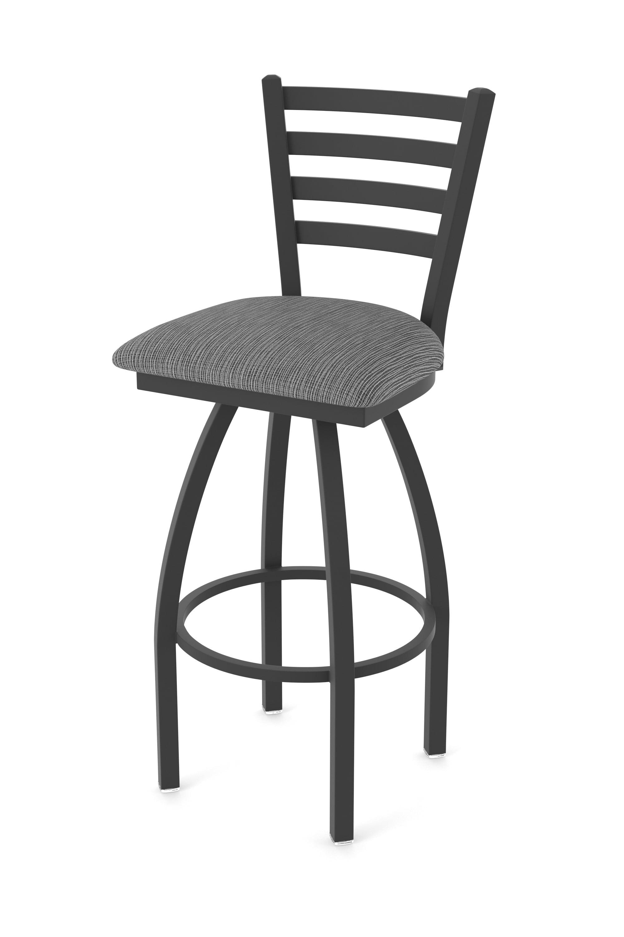 Jackie 36" Swivel Bar Stool in Black Wrinkle with Axis Truffle Seat