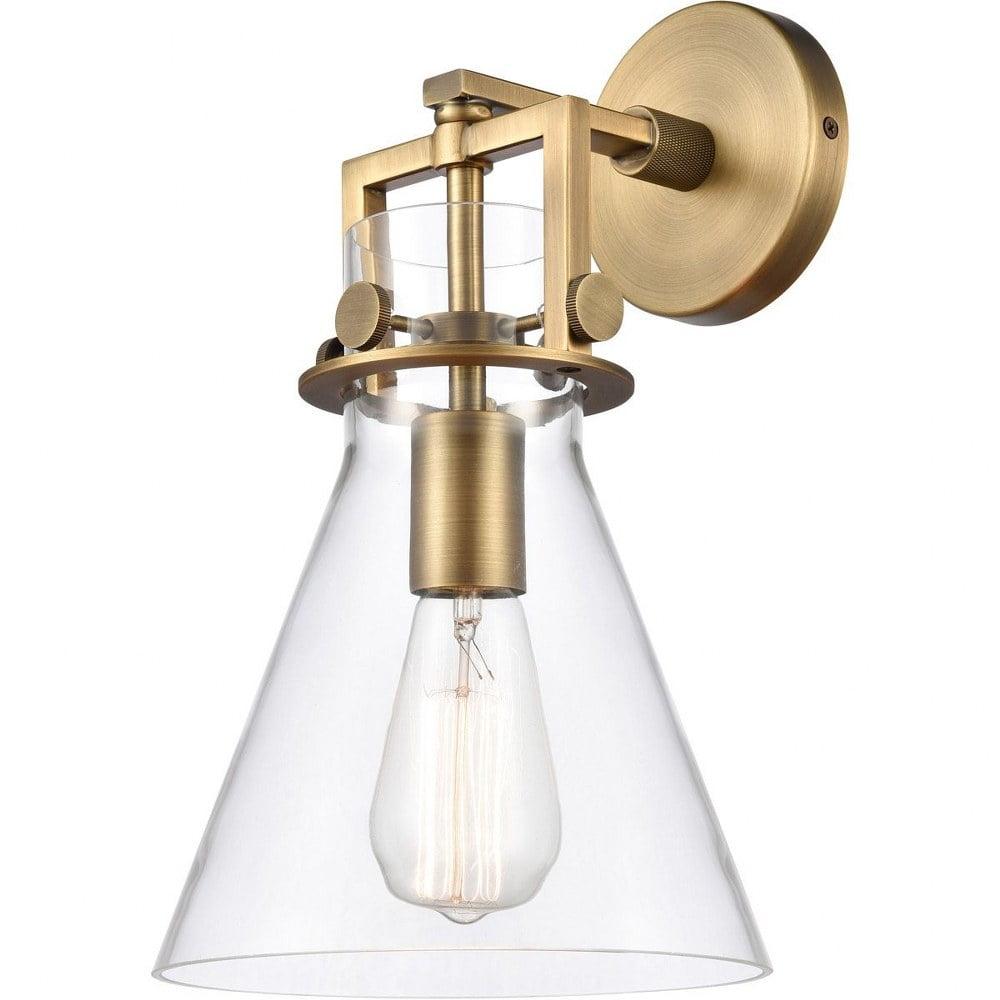 411-1W-BB-8CL-Innovations Lighting-Newton-One Light Wall Sconce-8 Inches Wide by 14.5 Inches High