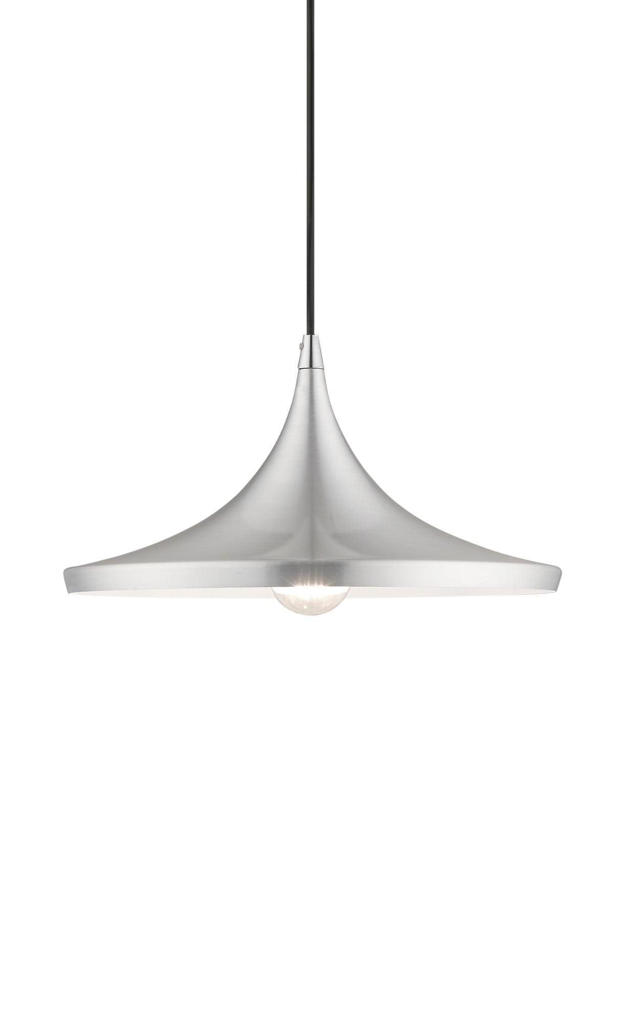 Livex Lighting Metal Shade 1 - Light Chandelier in  Brushed Aluminum