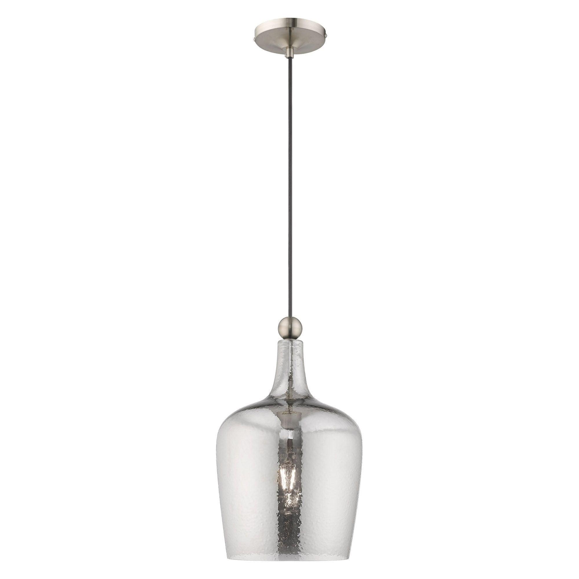 Livex Lighting Art Glass 1 - Light Pendant in  Brushed Nickel