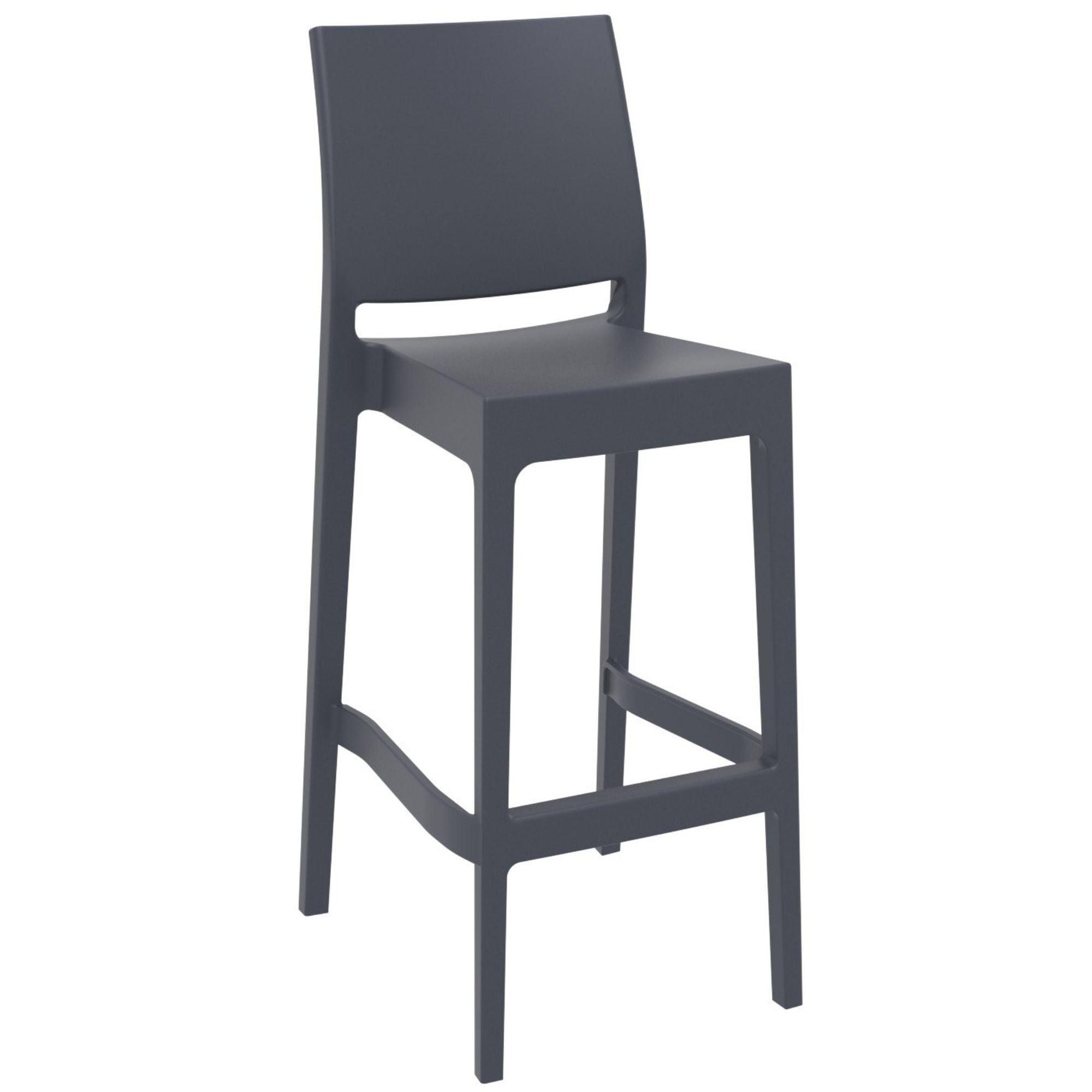 42.5'' Gray Glass Fiber Reinforced Resin Indoor/Outdoor Bar Stool