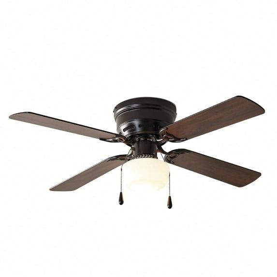 Mainstays 42 inch Hugger Indoor Ceiling Fan with Light Kit, Black, 4 Blades, Reverse Airflow