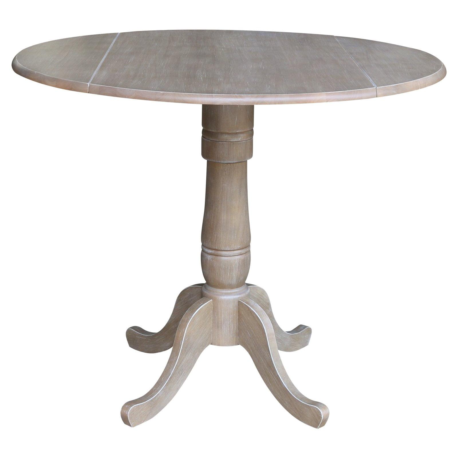 Farmhouse Round Wood Extendable Counter Height Dining Table