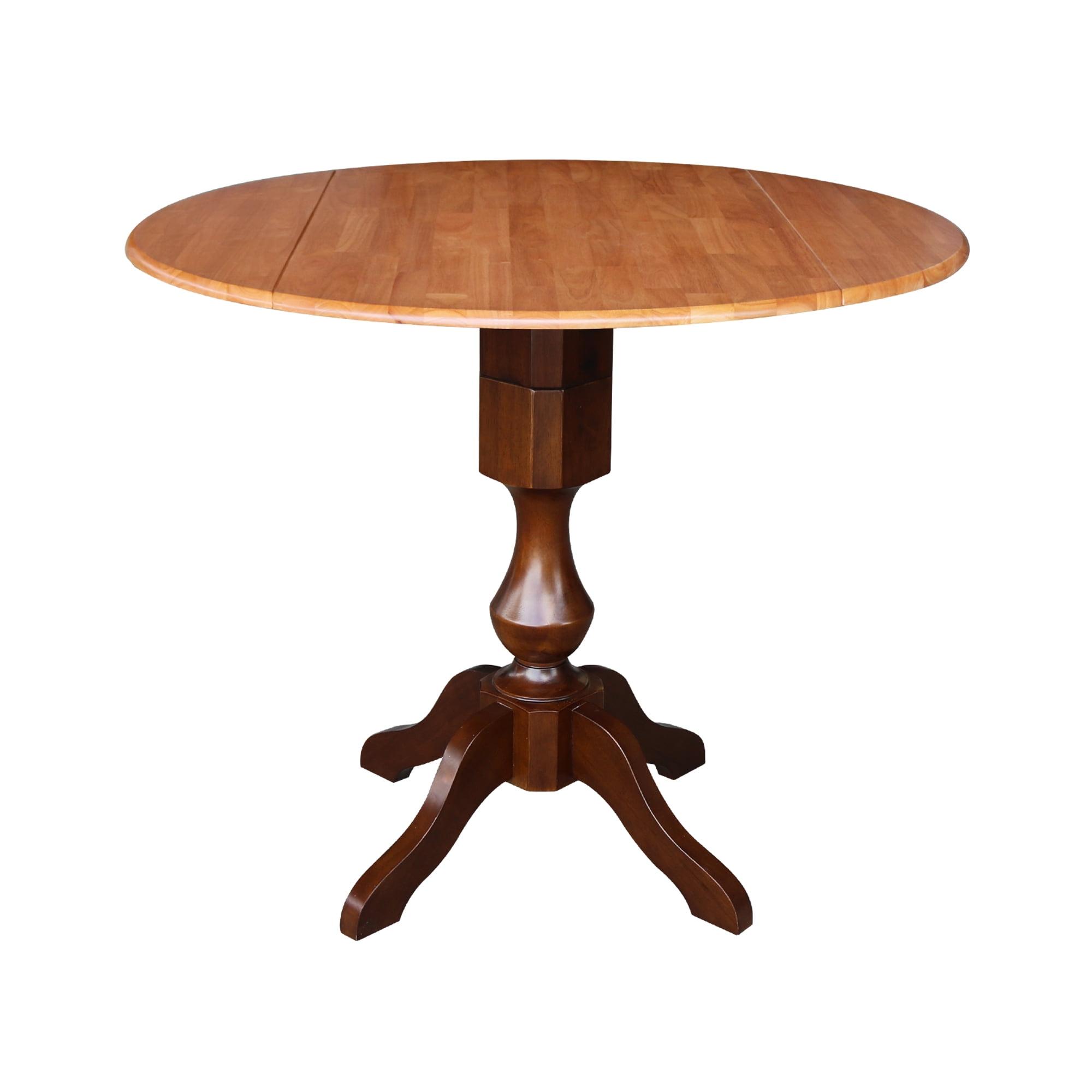 Cinnamon Espresso 42" Round Extendable Wood Counter Table