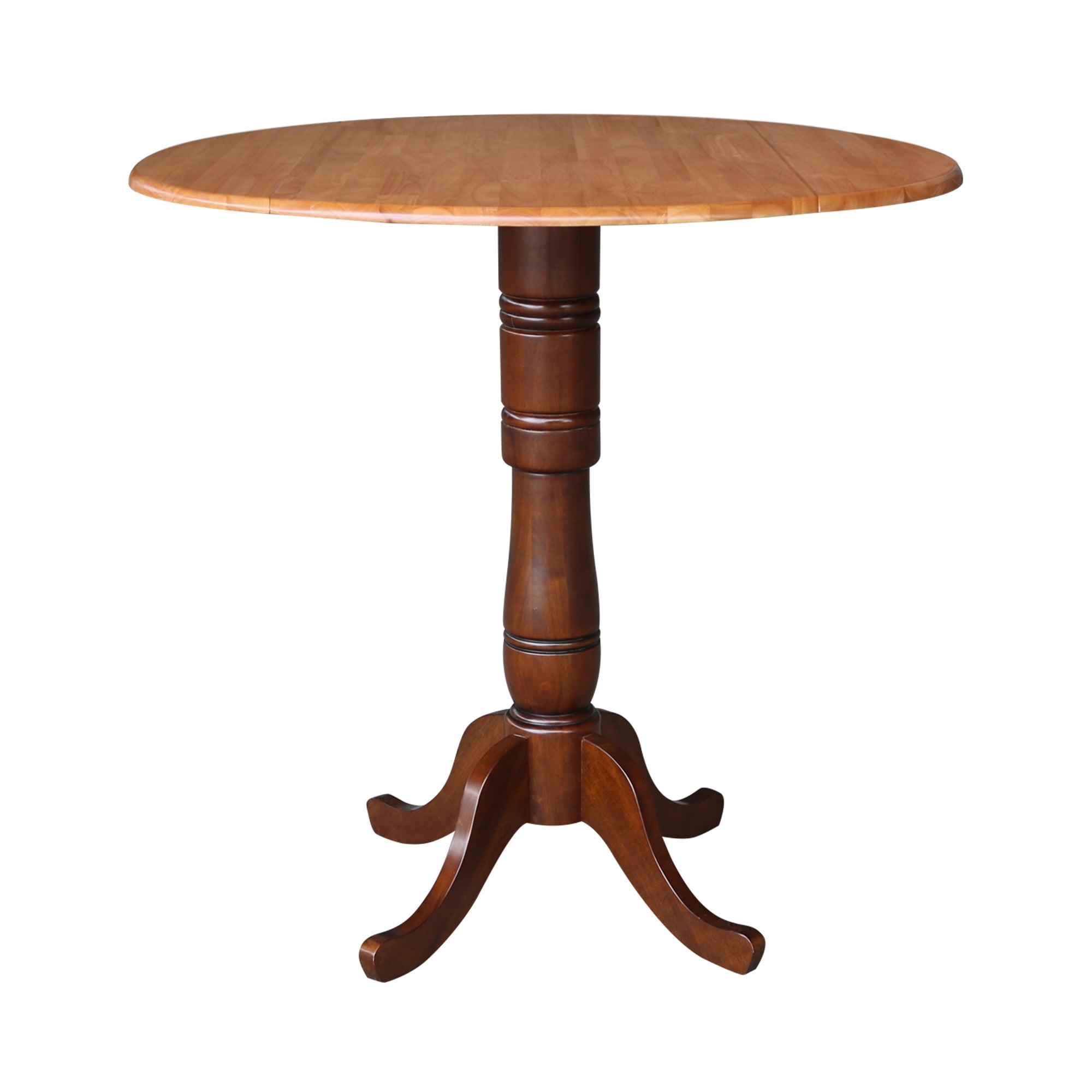 Classic Round Extendable Parawood Bar Height Dining Table