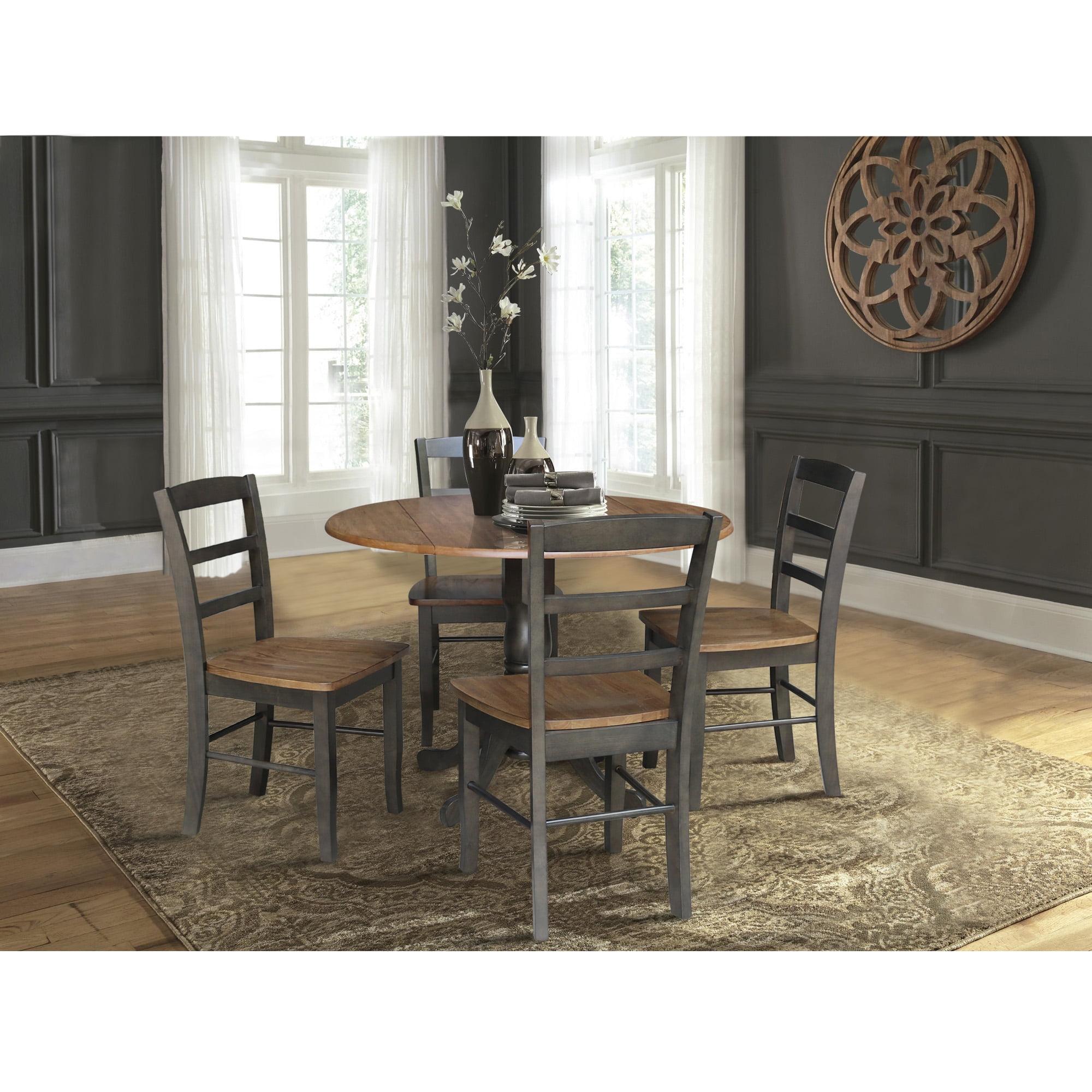 42" Albion Drop Leaf Dining Table with 4 Madrid Ladderback Chairs - International Concepts