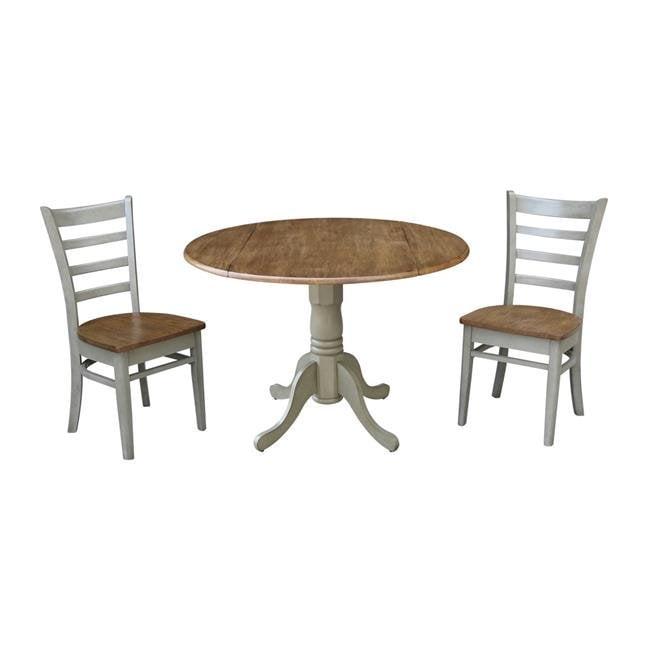 42" Mase Dual Drop Leaf Table with 2 X Back Chairs - International Concepts