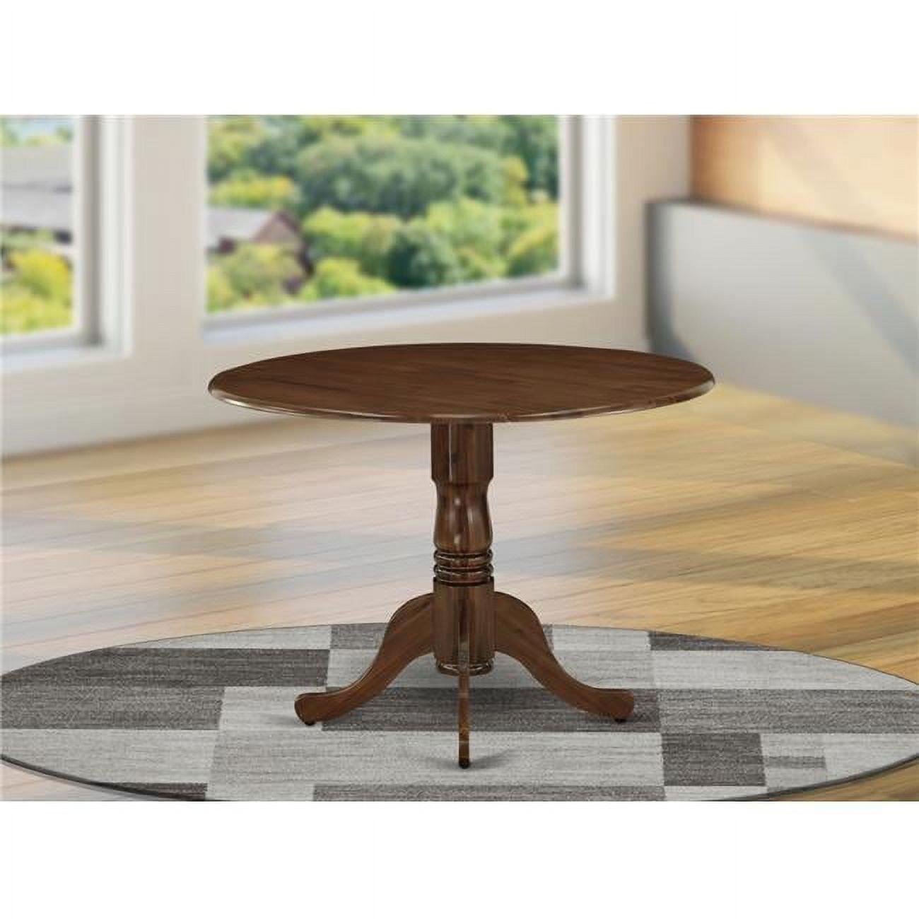 Contemporary Dublin 42" Round Extendable Walnut Dining Table