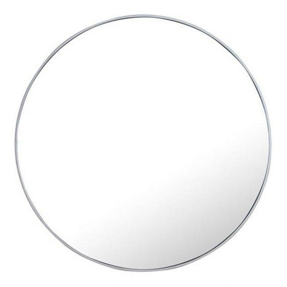 Elegant Lighting Metal frame Round Mirror 42 inch Silver finish