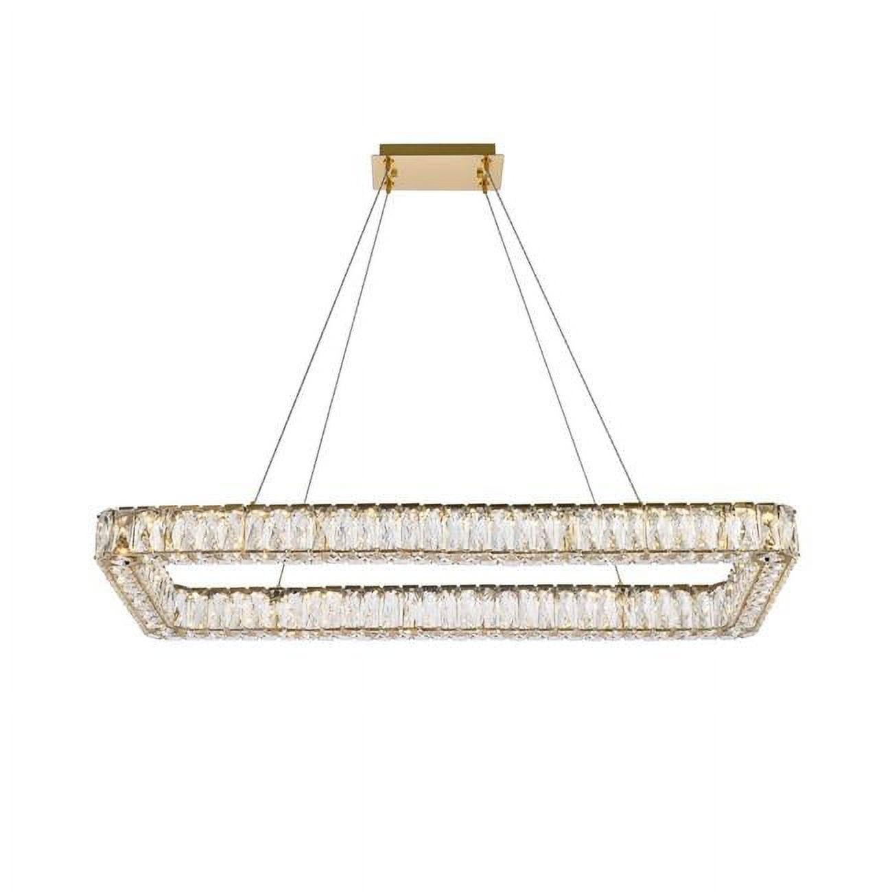 Monroe 42" Gold LED Pendant with Clear Crystal Accents