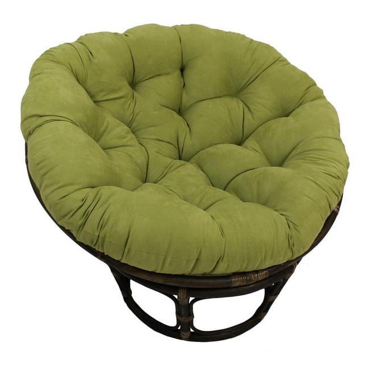 42" Rattan Papasan Chair with Micro Suede Cushion Hunter Green - International Caravan