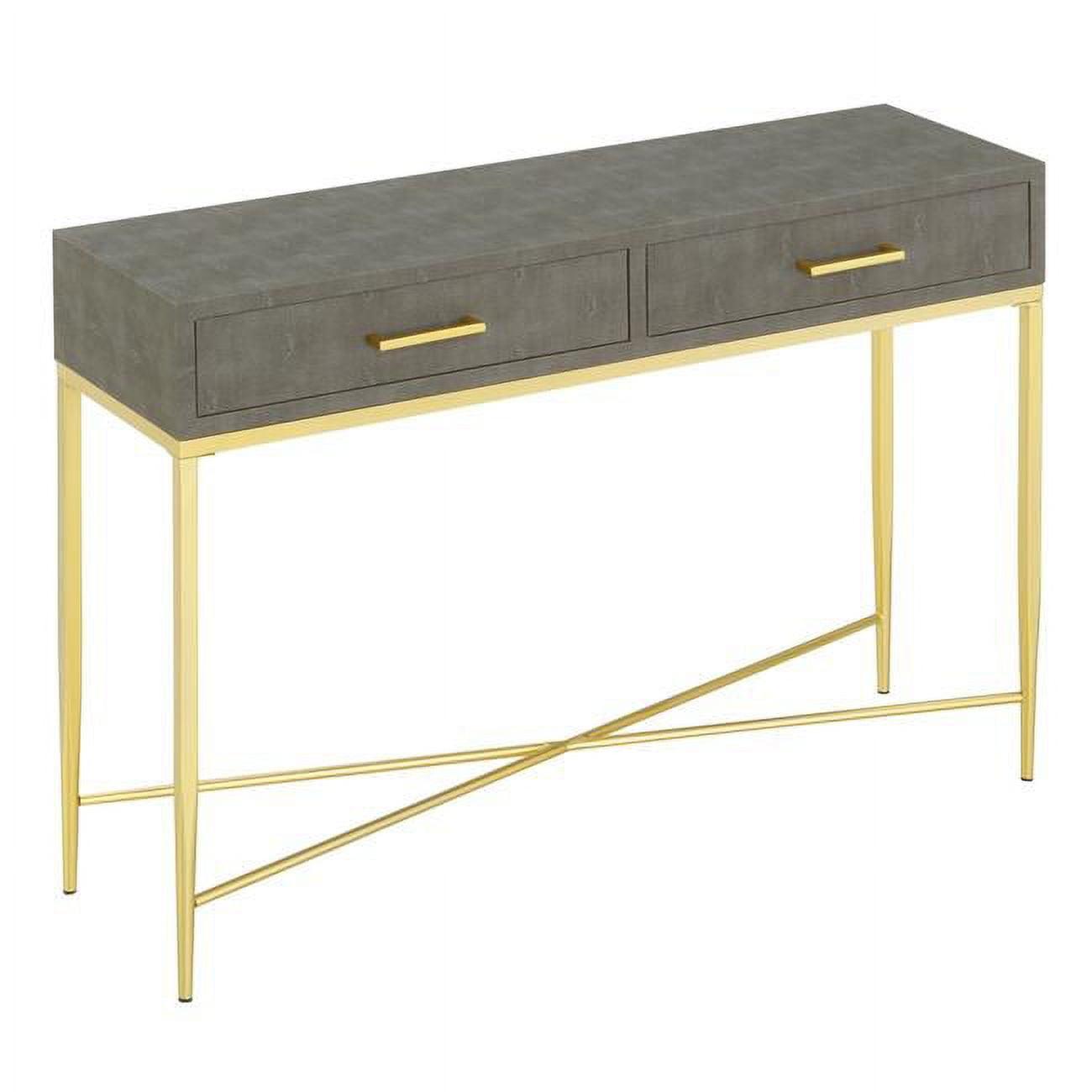 Ashley Gray & Gold 42" Modern Console Table with Storage