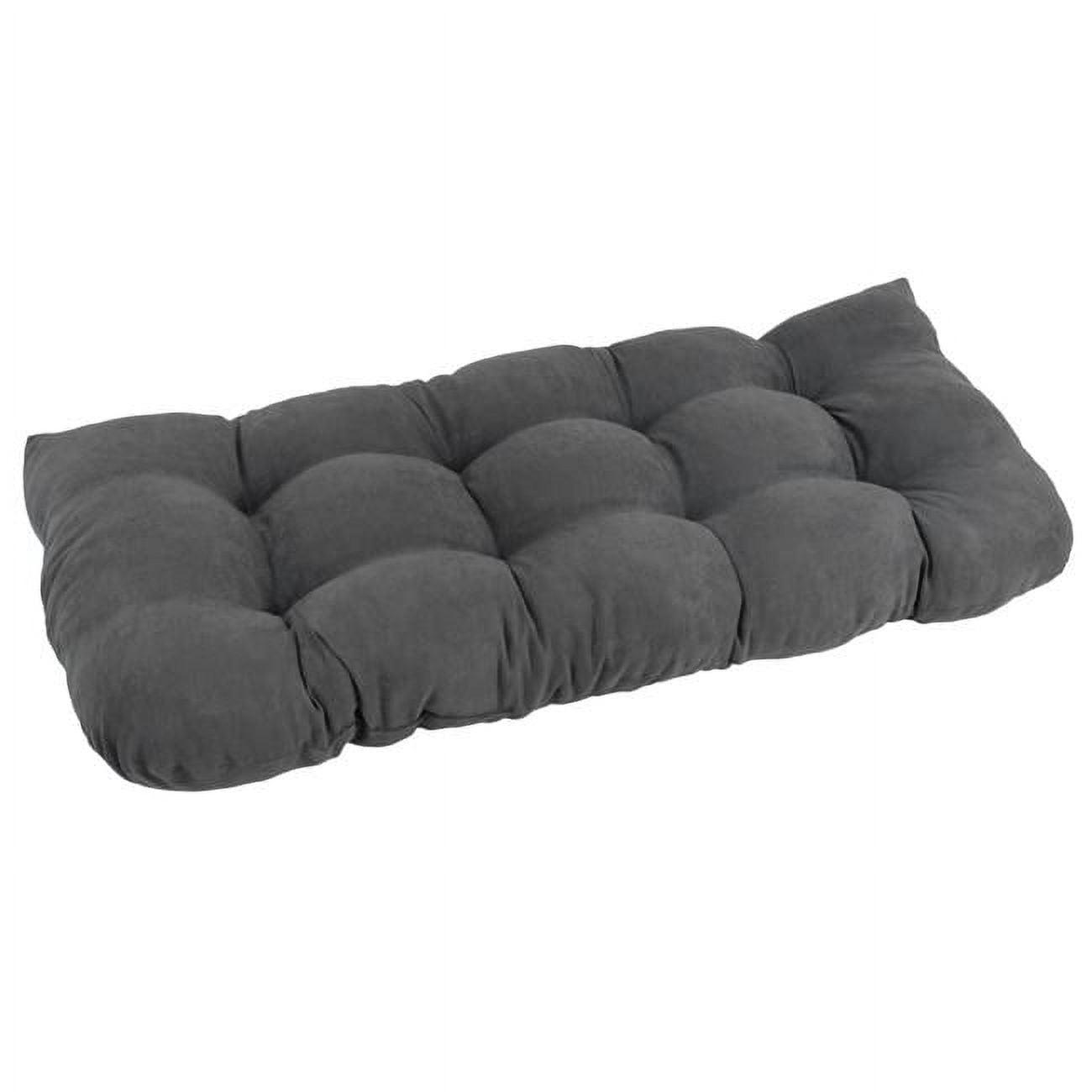 Steel Grey Microsuede Tufted U-Shaped Settee & Bench Cushion, 42"x19"
