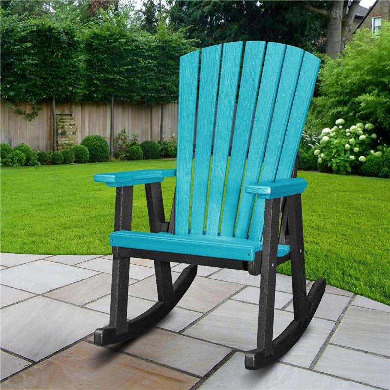 Aruba Blue and Black Heavy-Duty Rocker with High-Density Poly Resin