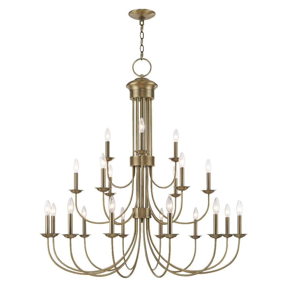 Livex Lighting Estate 21 - Light Chandelier in  Antique Brass