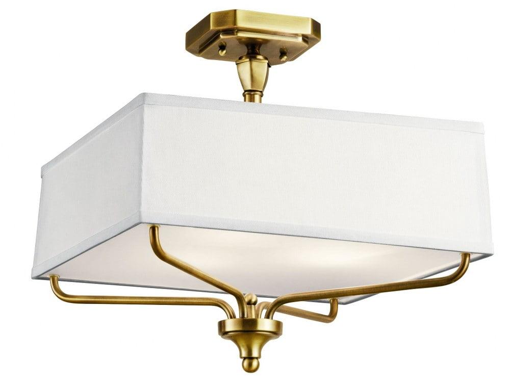 Kichler Lighting Arlo 3 - Light Semi-Flush Mount in  Natural Brass