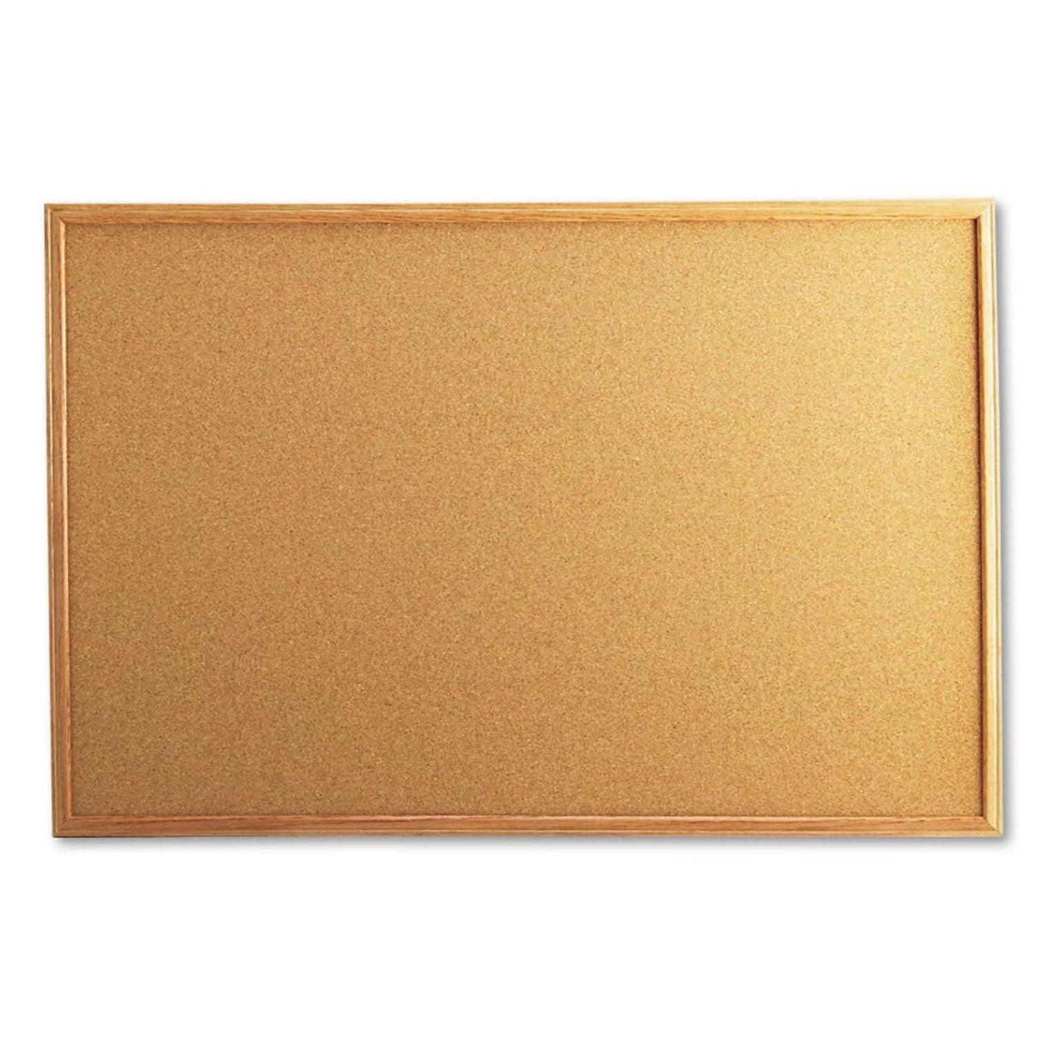 GDLUK 43603 Cork Board with Oak Frame, 36 x 24, Natural, Oak-Finished Frame