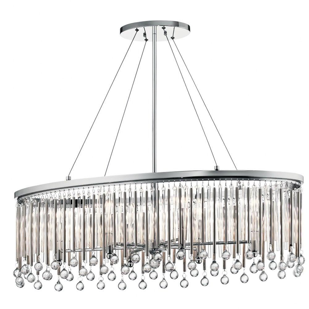 Piper 6 Light Oval Chandelier Chrome