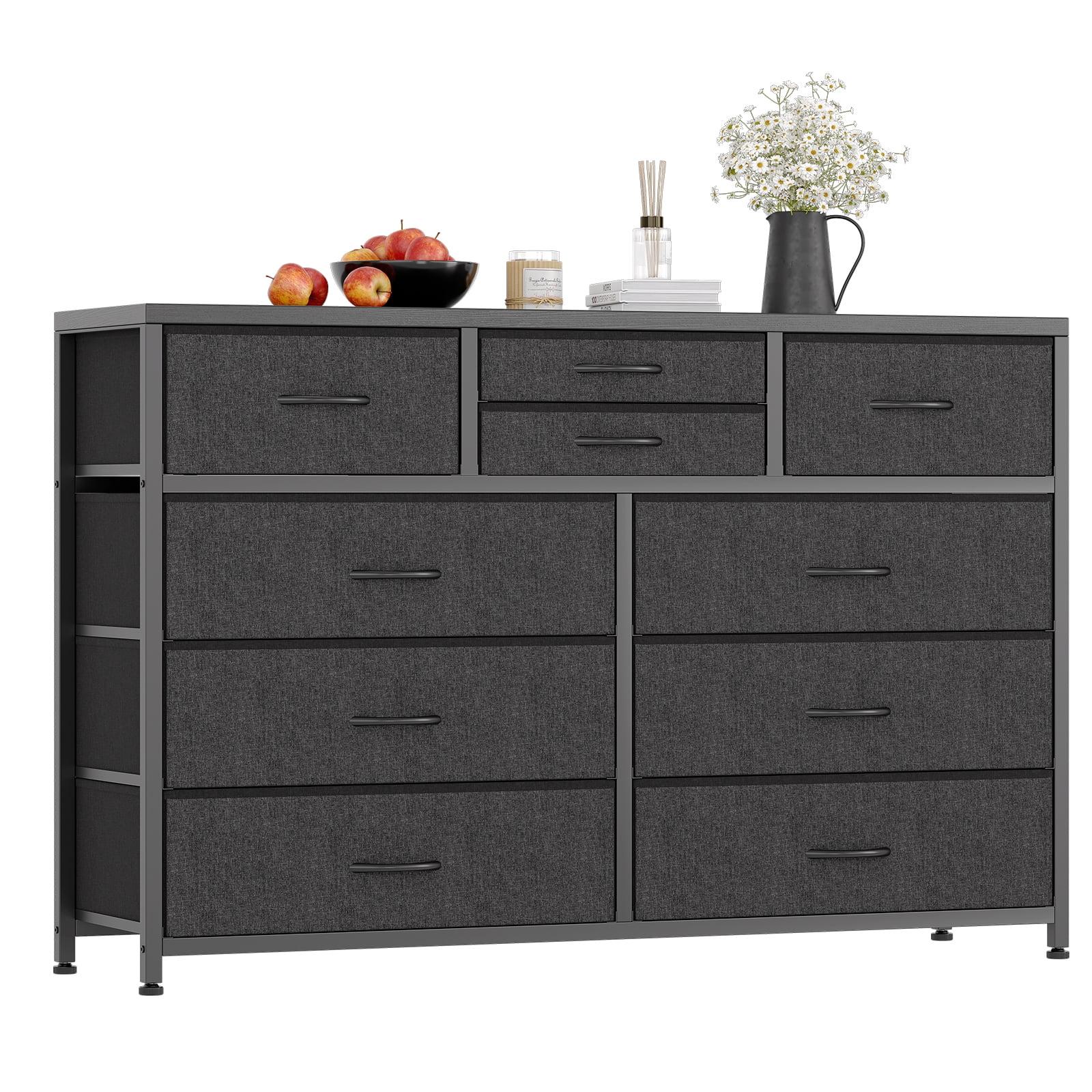 Black Steel 45.2'' Wide 10-Drawer Storage Cabinet