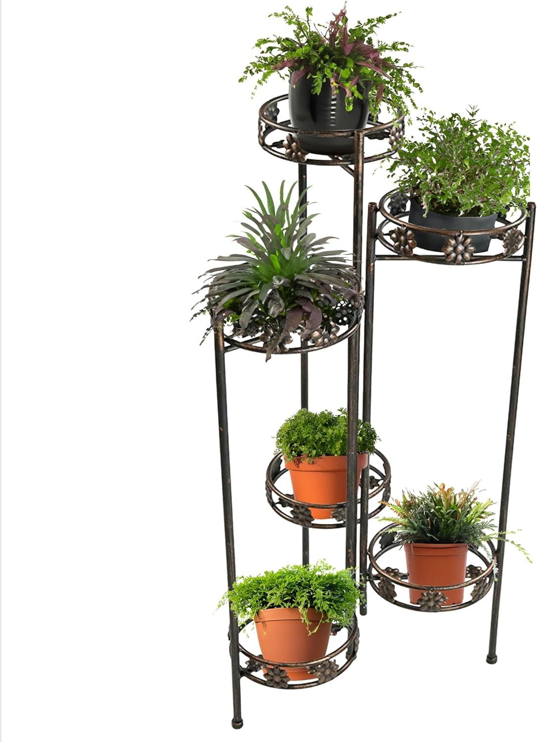 Bronze 45" 6-Tier Folding Metal Plant Stand