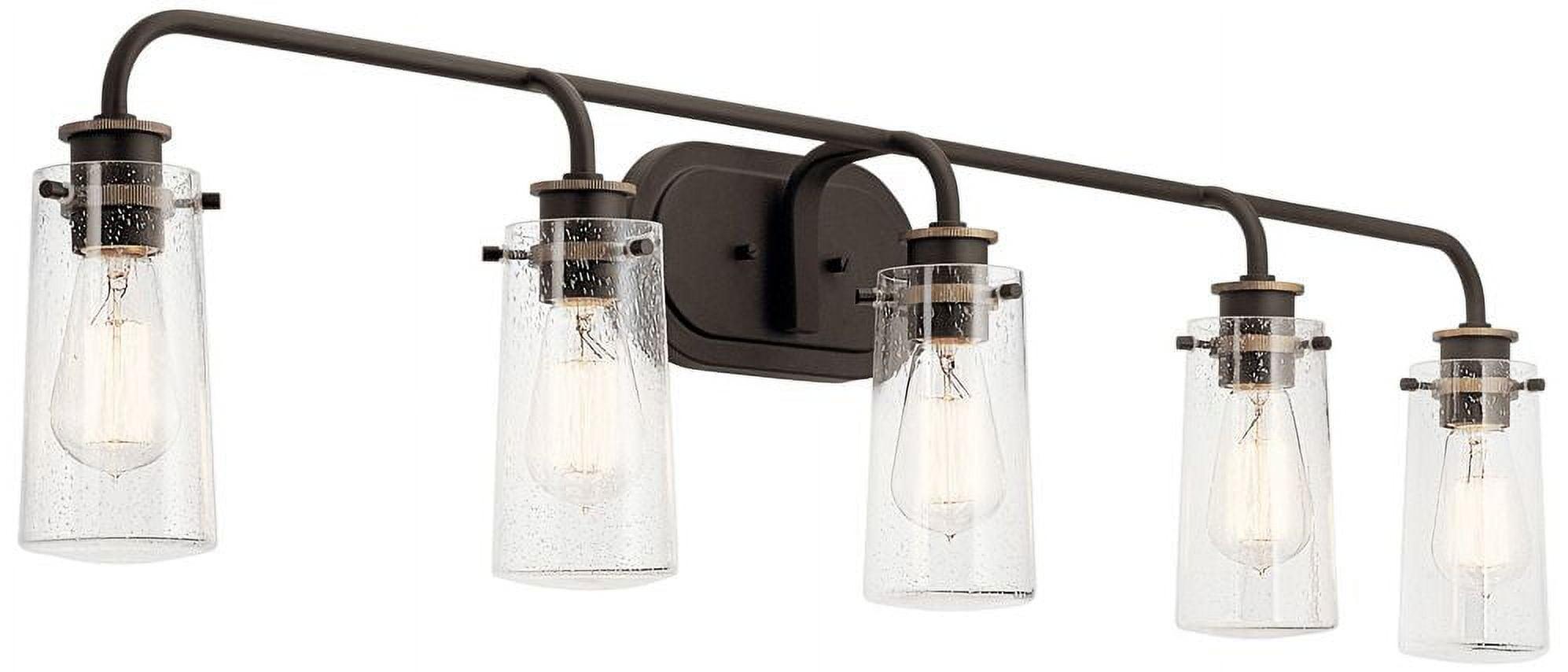 Bronze Modern 44" Vanity Light with Clear Jelly Jar Shades