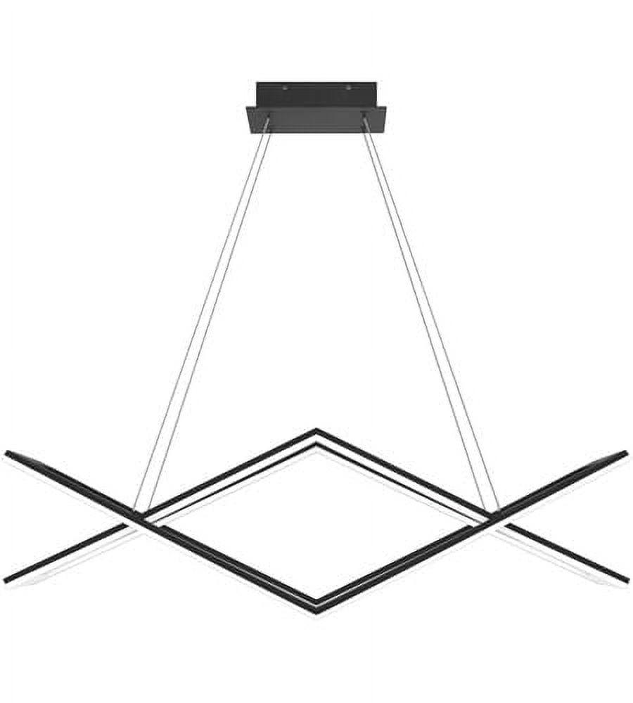 Newman Matte Black LED Linear Chandelier 36.25"