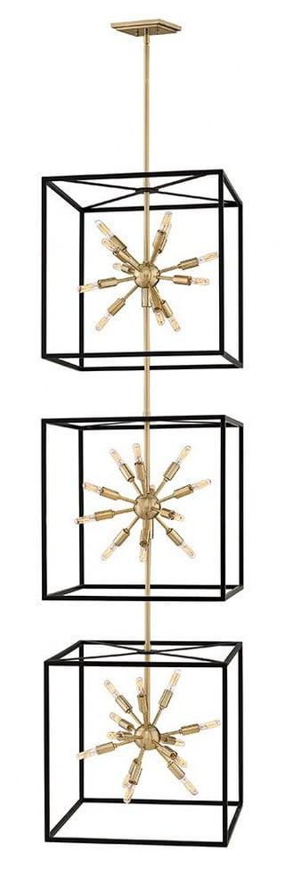 Aros Black Brass 36-Light Mid-Century Modern Chandelier